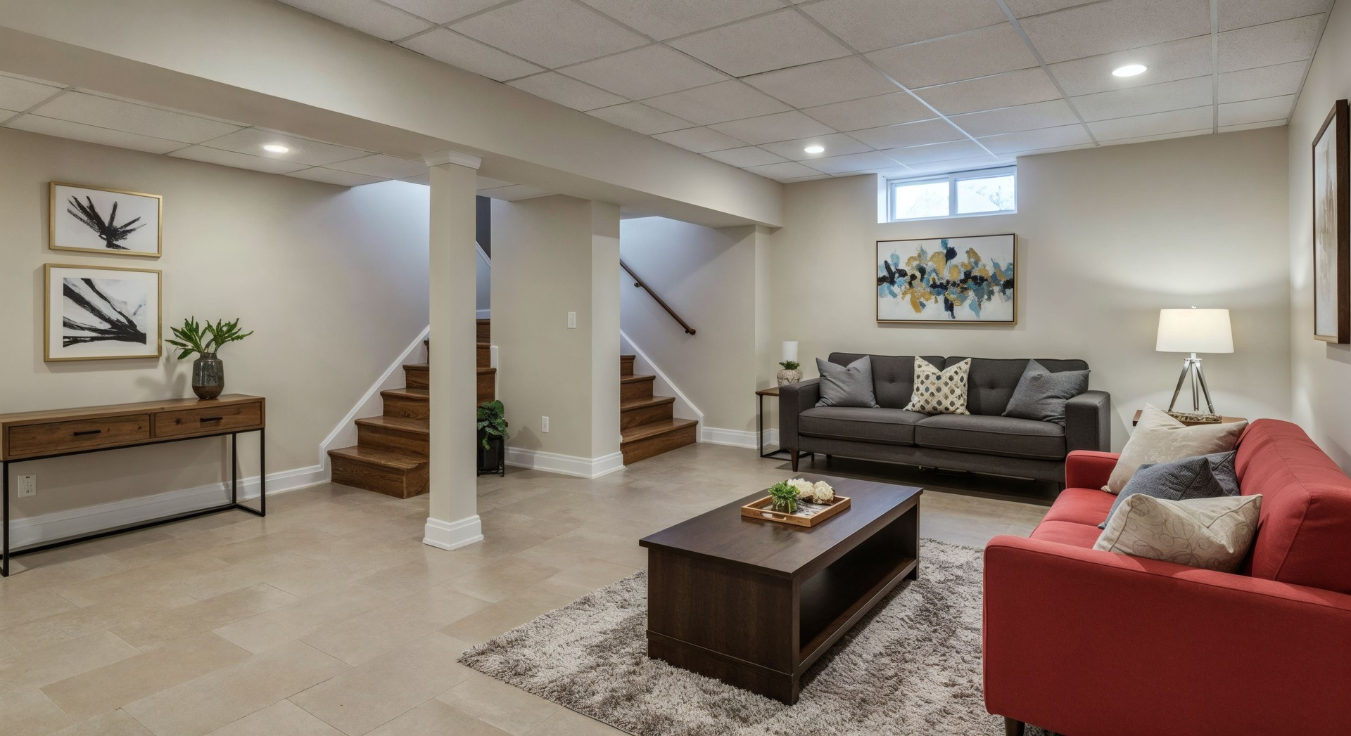 Modern Scandinavian Kitchen and Living Room Interior – 3D Render